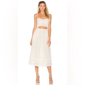 LoveShackFancy Jenna Dress White Cutout Midi Small